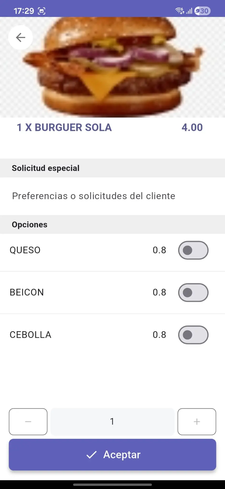 Modificadores y suplementos Go Resto